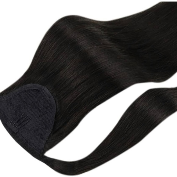 Sizes 20”18”16” Natural Black #1B Ponytail Extension Wrap Around 100% Human Hair - Picture 9 of 16